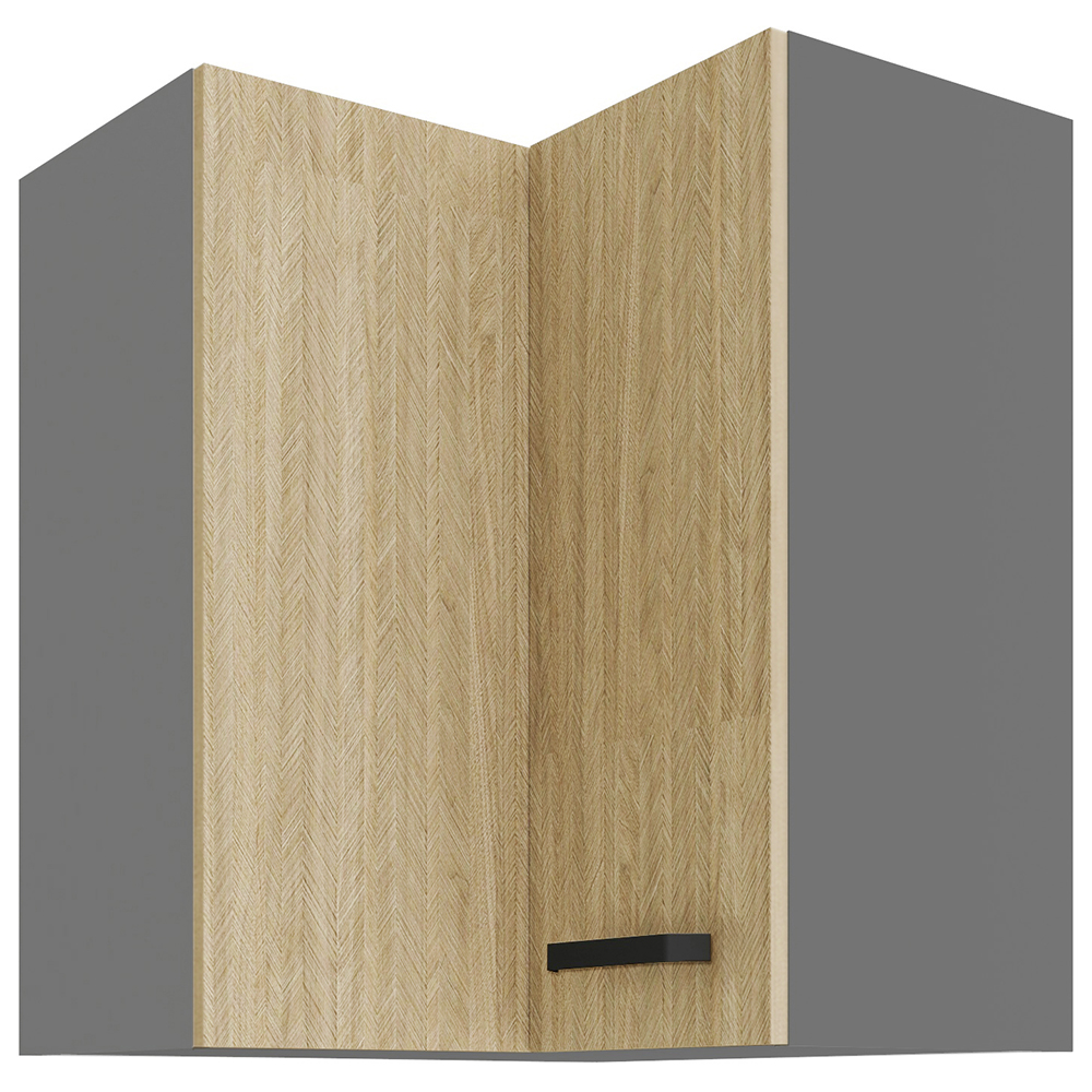 SCANDI sc | horní skříňka rohová 60x60 GN-72 2F 90° s policemi | 60x60 cm | šedá/rybí kost