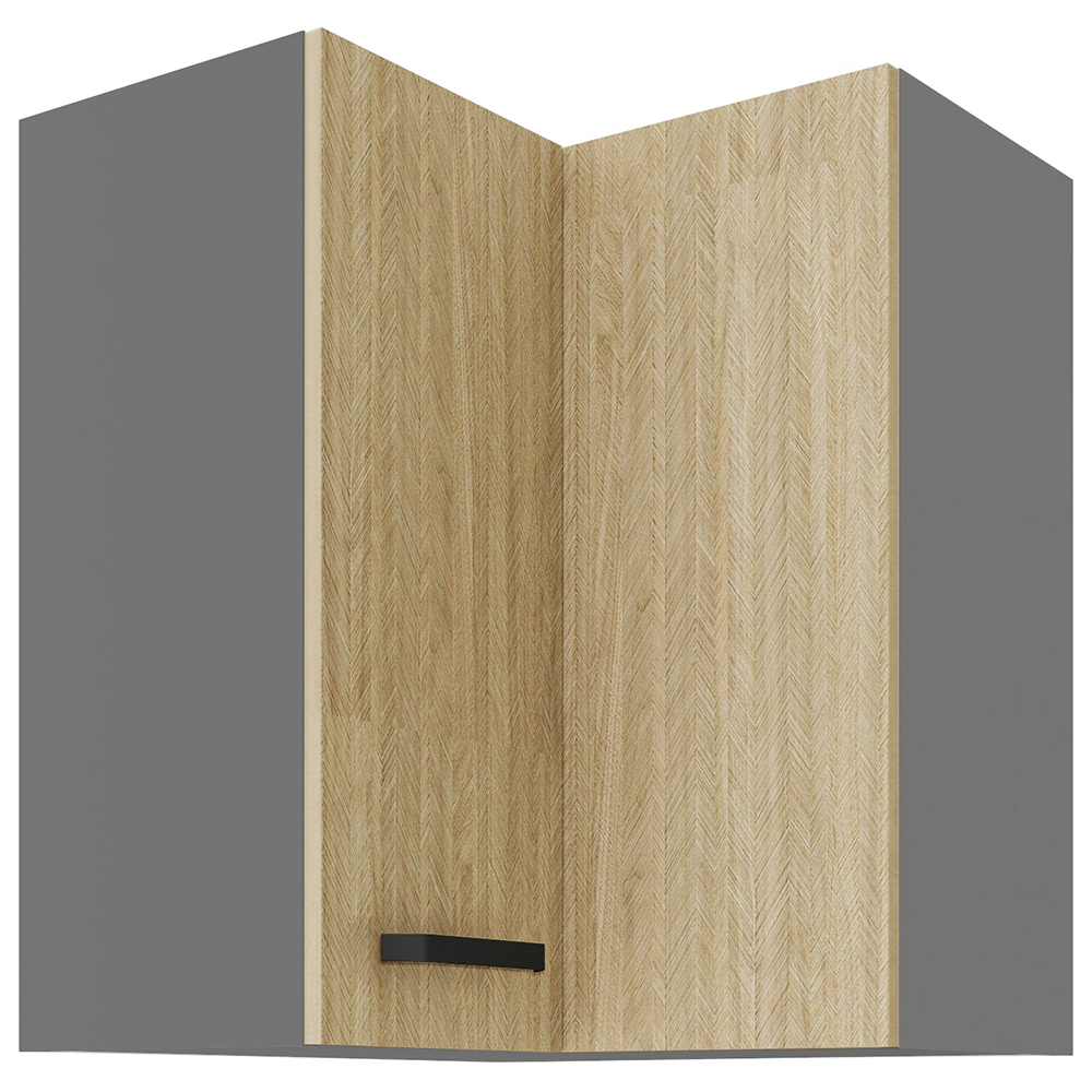 SCANDI sc | horní skříňka rohová 60x60 GN-72 2F 90° s policemi | 60x60 cm | šedá/rybí kost
