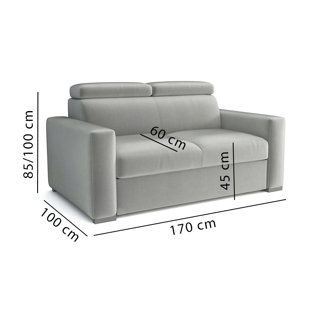 Pohovka PEDRO 2 | 170 cm | nerozkládací | polohovatelné záhlavníky | VÝBĚR TKANIN