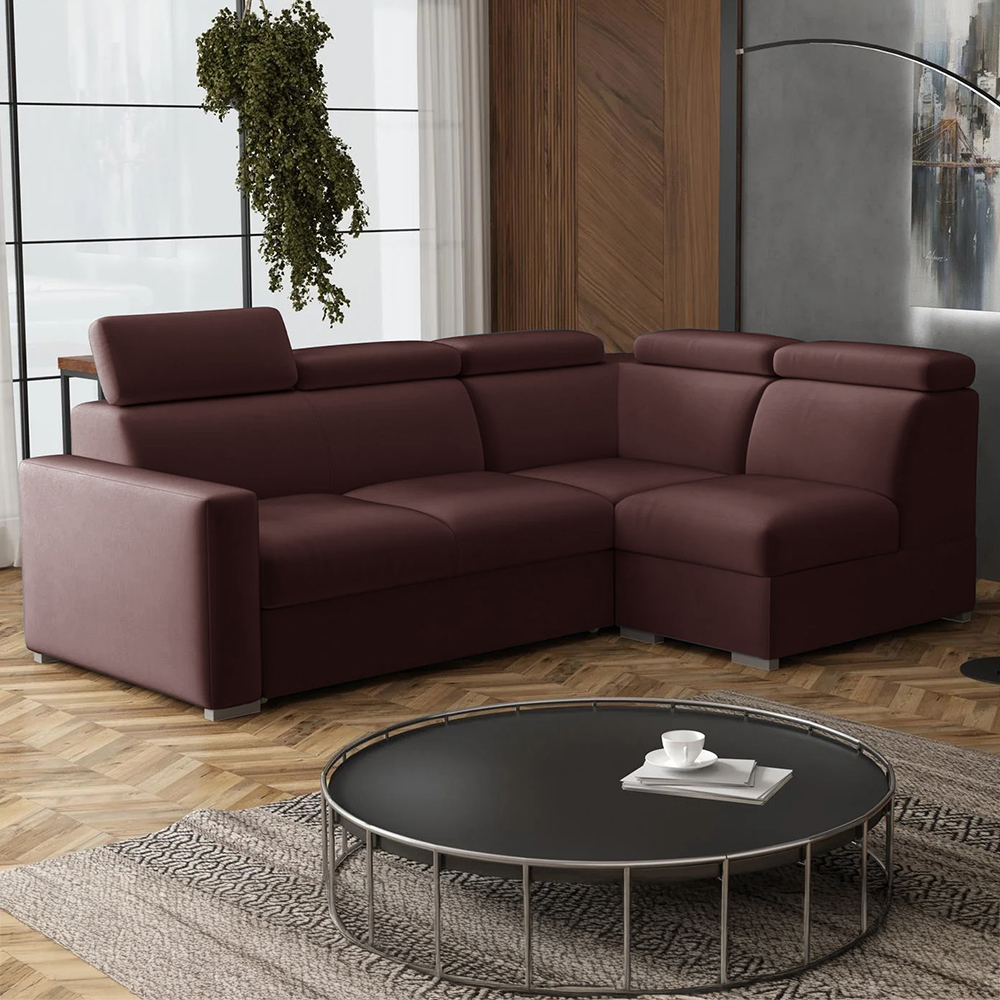 Sedací souprava PEDRO L | 250x167 cm | PRAVÁ | rozkládací + úložný prostor | polohovatelné záhlavníky | VÝBĚR TKANIN