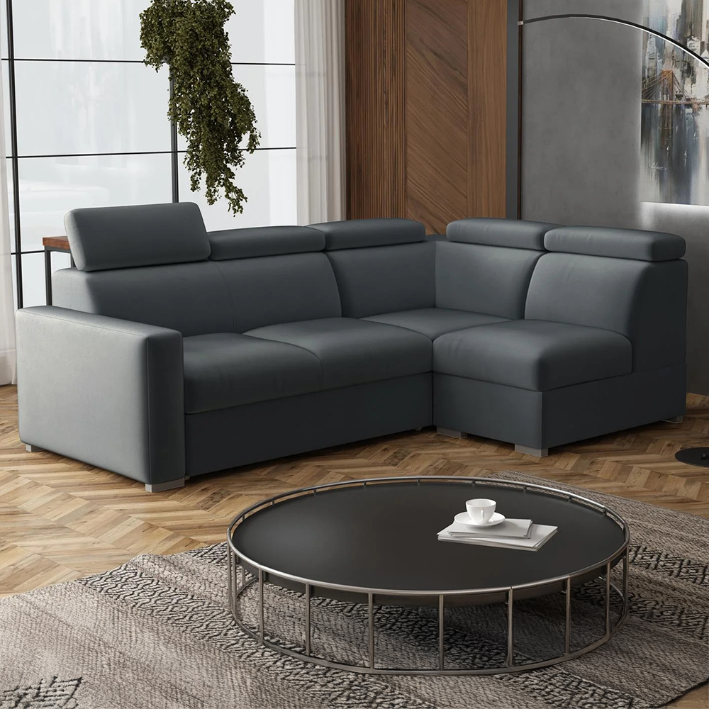 Sedací souprava PEDRO L | 250x167 cm | PRAVÁ | rozkládací + úložný prostor | polohovatelné záhlavníky | VÝBĚR TKANIN