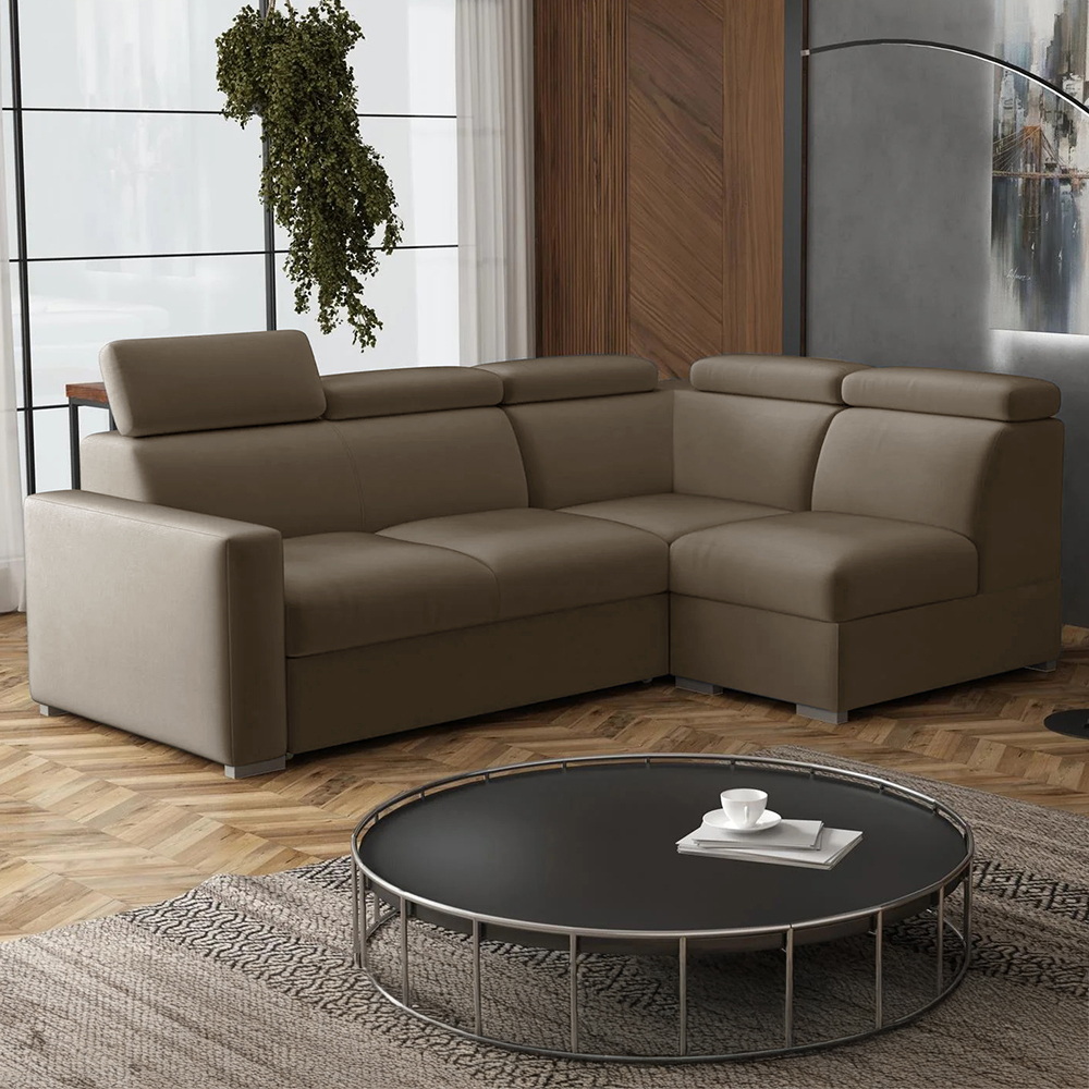 Sedací souprava PEDRO L | 250x167 cm | PRAVÁ | rozkládací + úložný prostor | polohovatelné záhlavníky | VÝBĚR TKANIN