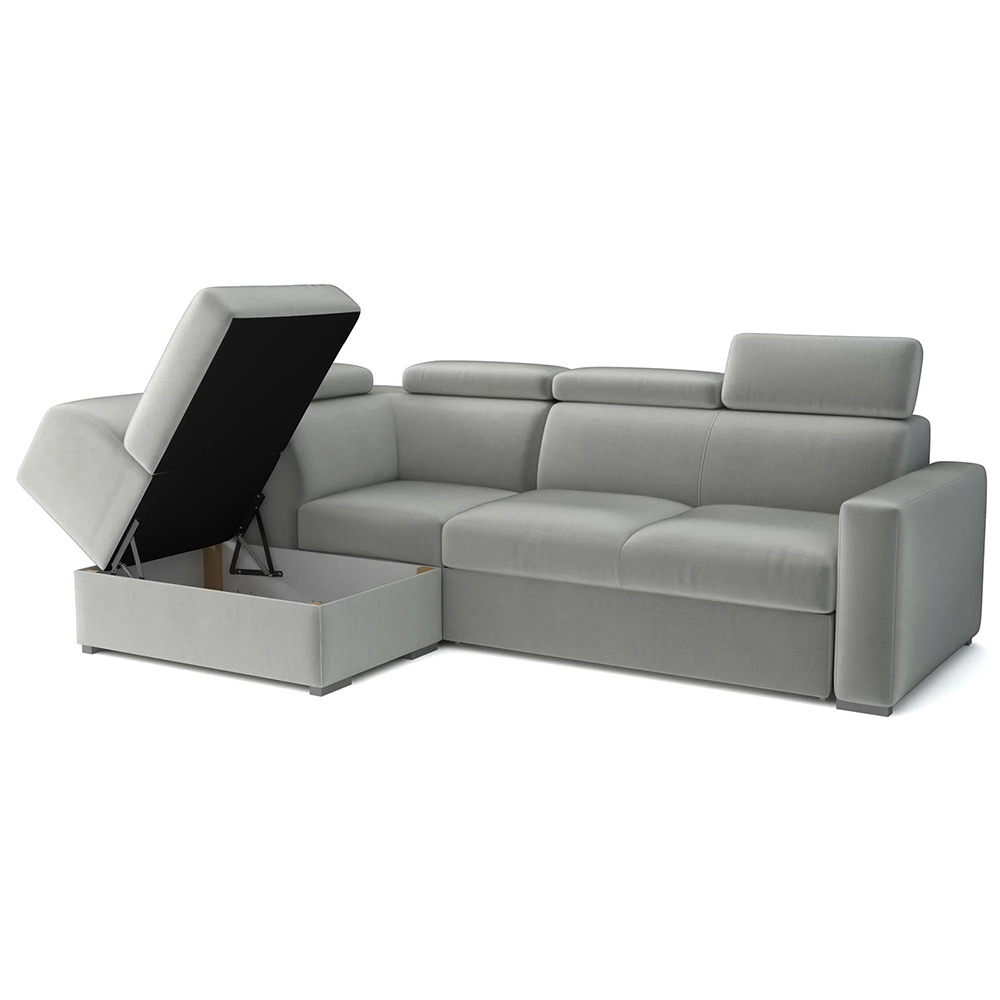 Sedací souprava PEDRO L | 167x250 cm | LEVÁ | rozkládací + úložný prostor | polohovatelné záhlavníky | VÝBĚR TKANIN