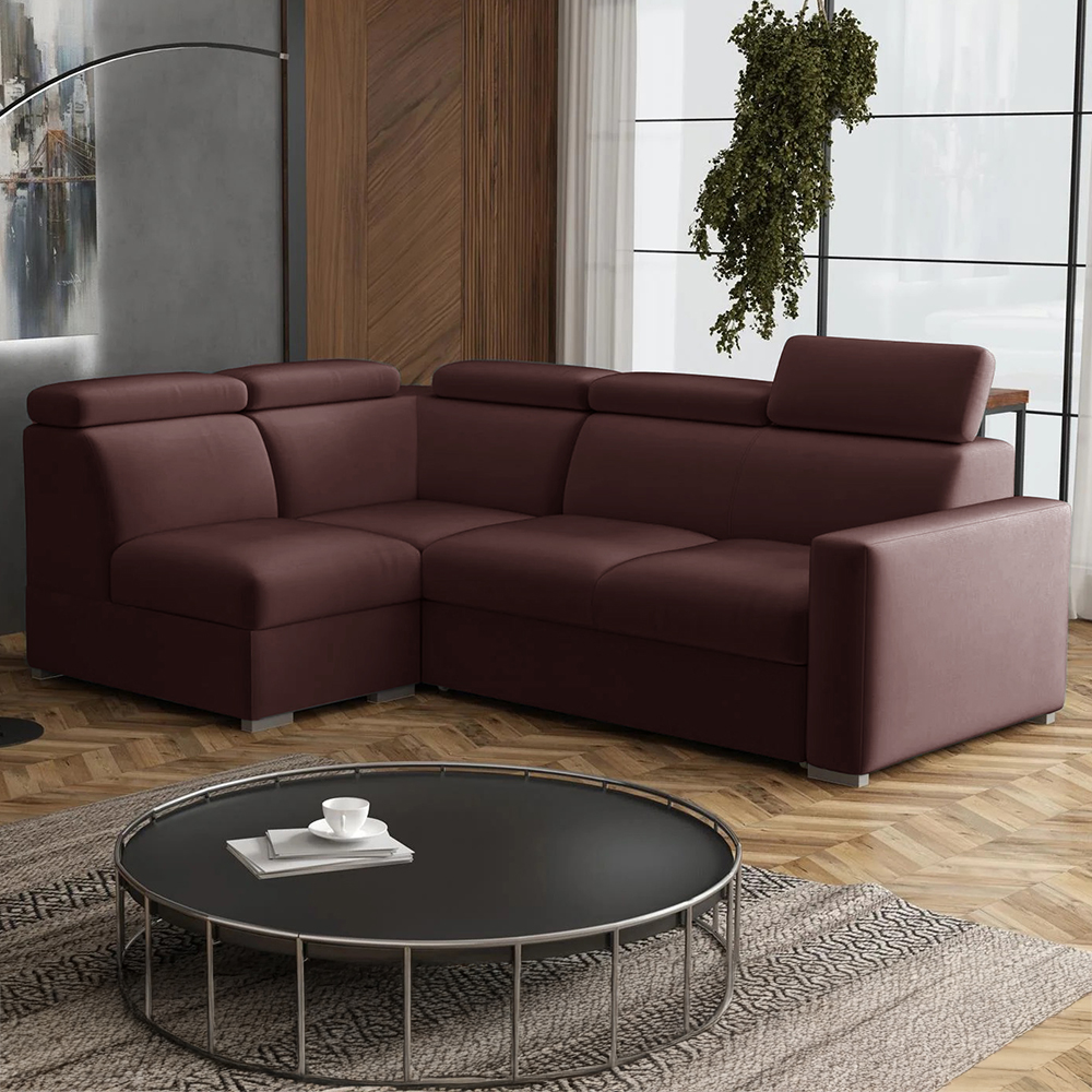 Sedací souprava PEDRO L | 167x250 cm | LEVÁ | rozkládací + úložný prostor | polohovatelné záhlavníky | VÝBĚR TKANIN