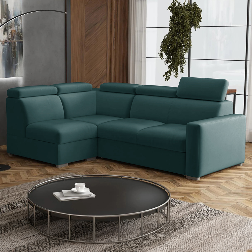 Sedací souprava PEDRO L | 167x250 cm | LEVÁ | rozkládací + úložný prostor | polohovatelné záhlavníky | VÝBĚR TKANIN