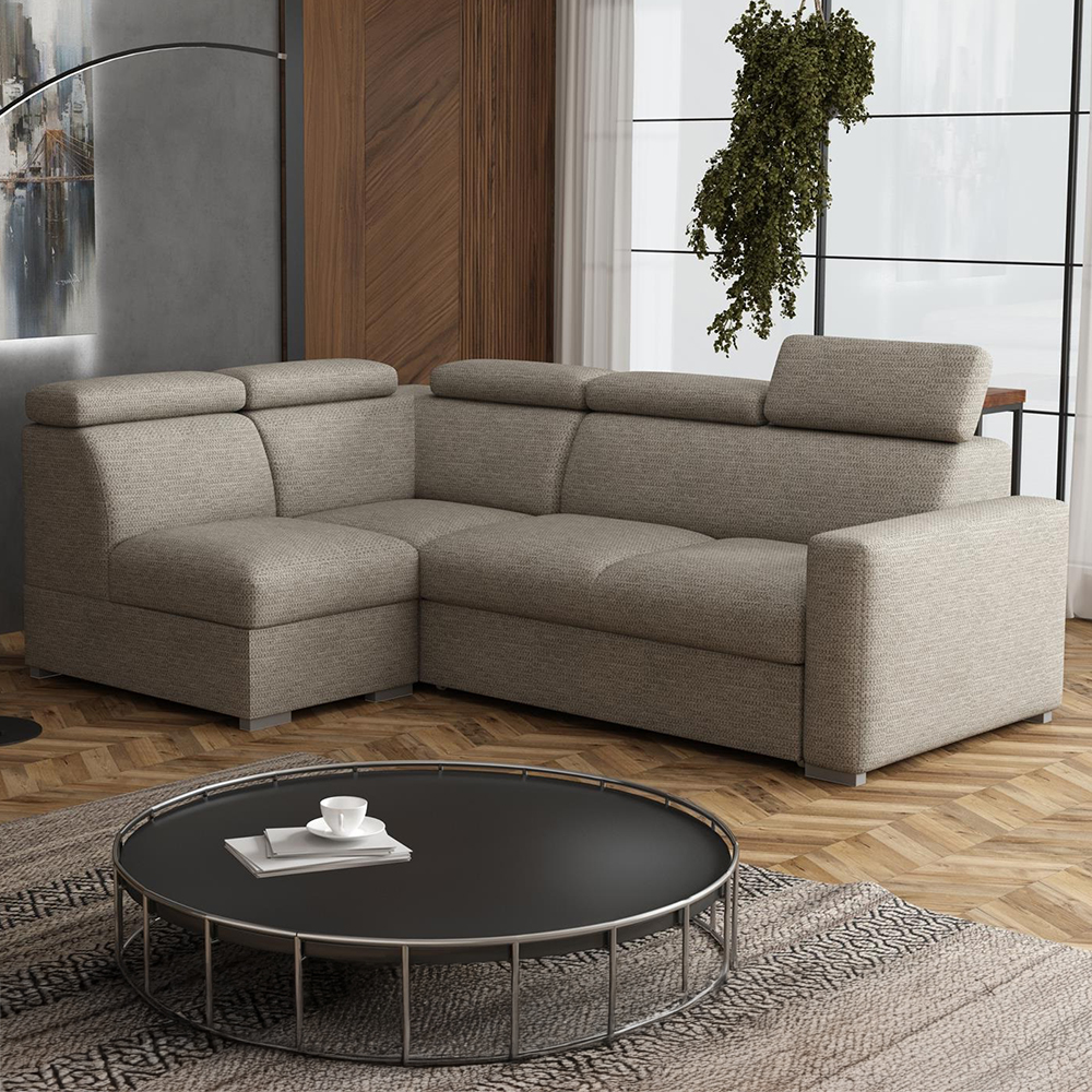 Sedací souprava PEDRO L | 167x250 cm | LEVÁ | rozkládací + úložný prostor | polohovatelné záhlavníky | VÝBĚR TKANIN