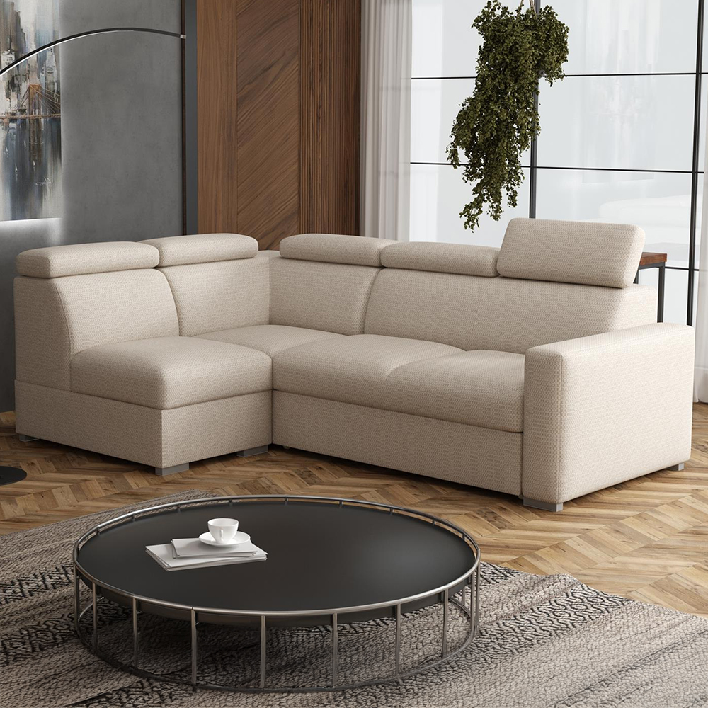 Sedací souprava PEDRO L | 167x250 cm | LEVÁ | rozkládací + úložný prostor | polohovatelné záhlavníky | VÝBĚR TKANIN