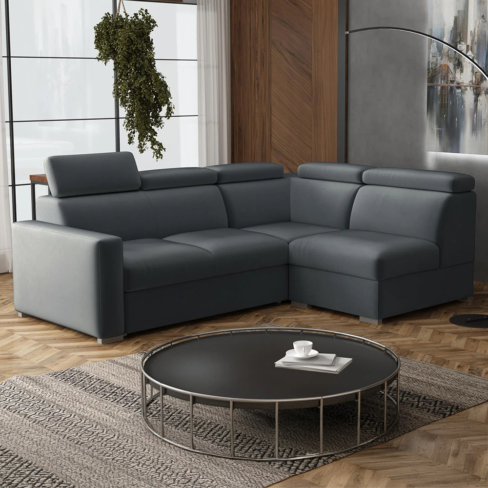 Sedací souprava PEDRO L | 250x188 cm | PRAVÁ | rozkládací + úložný prostor | polohovatelné záhlavníky | VÝBĚR TKANIN