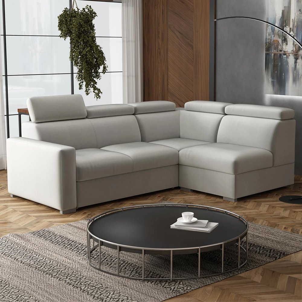 Sedací souprava PEDRO L | 250x188 cm | PRAVÁ | rozkládací + úložný prostor | polohovatelné záhlavníky | VÝBĚR TKANIN