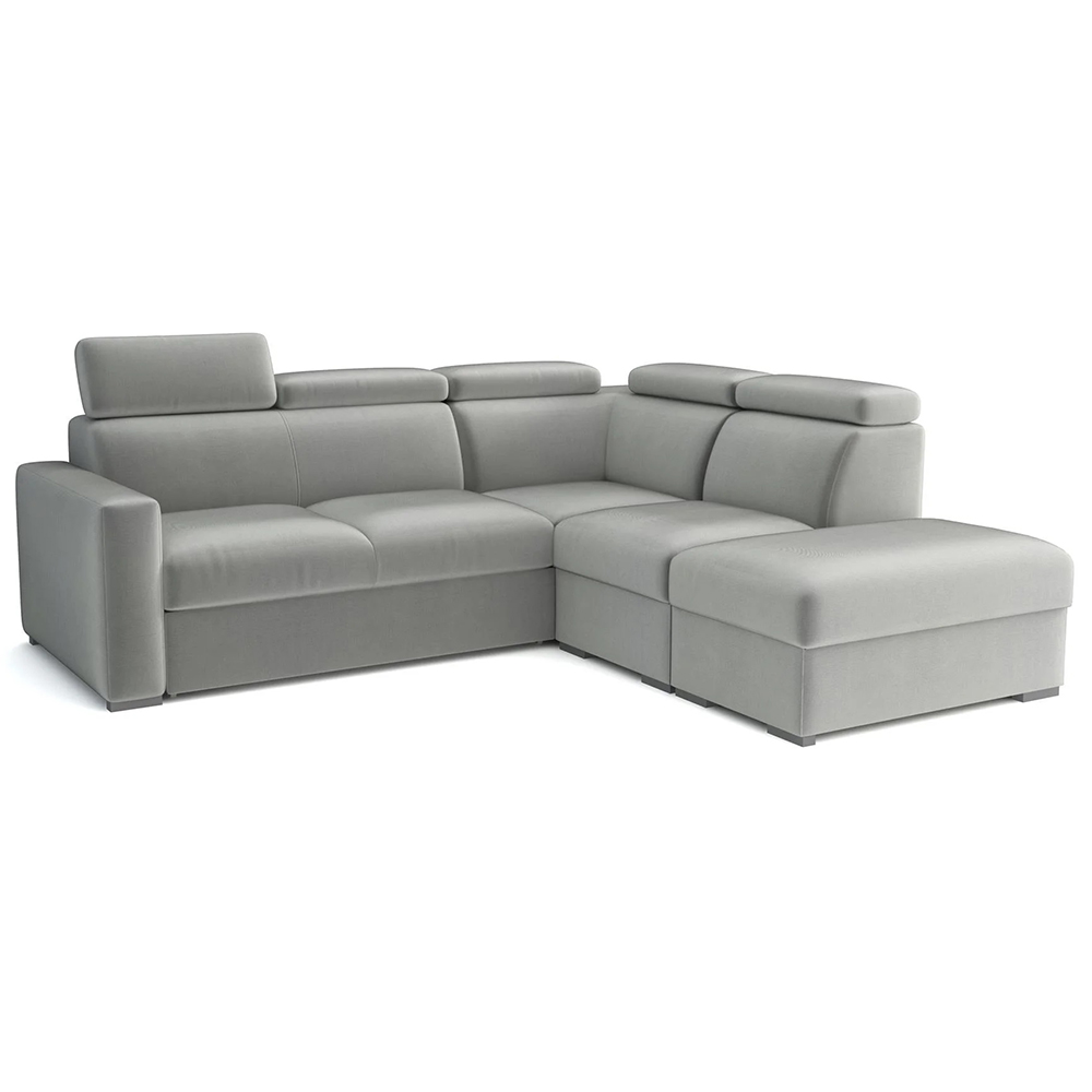 Sedací souprava PEDRO L | 250x230 cm | PRAVÁ | rozkládací + úložný prostor | polohovatelné záhlavníky | VÝBĚR TKANIN