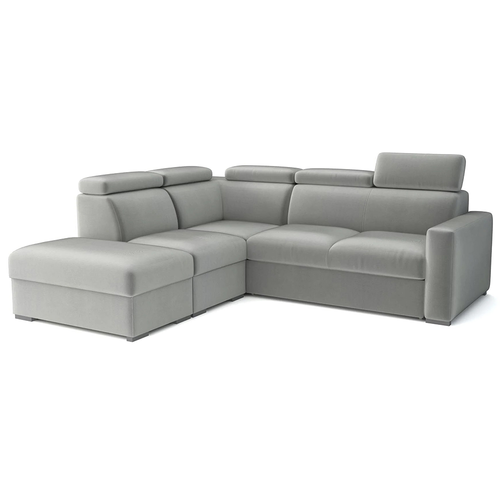 Sedací souprava PEDRO L | 230x250 cm | LEVÁ | rozkládací + úložný prostor | polohovatelné záhlavníky | VÝBĚR TKANIN