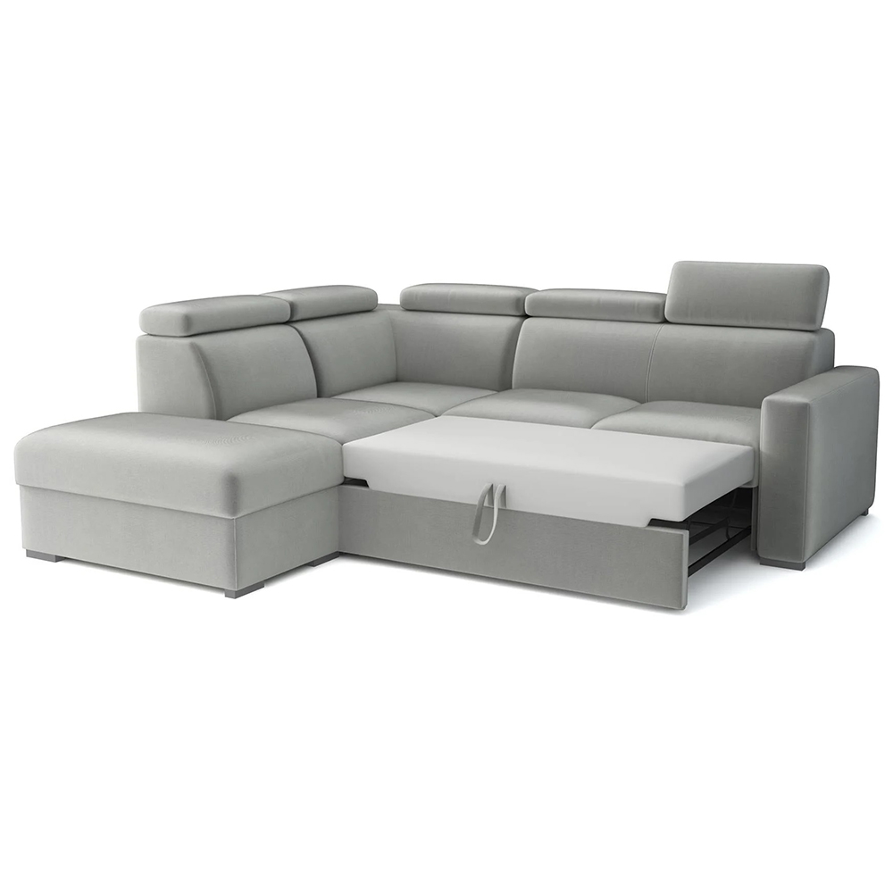 Sedací souprava PEDRO L | 230x250 cm | LEVÁ | rozkládací + úložný prostor | polohovatelné záhlavníky | VÝBĚR TKANIN