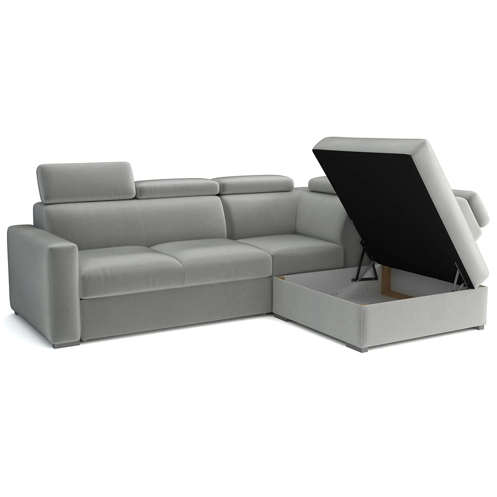 Sedací souprava PEDRO L | 250x200 cm | PRAVÁ | rozkládací + úložný prostor | polohovatelné záhlavníky | VÝBĚR TKANIN