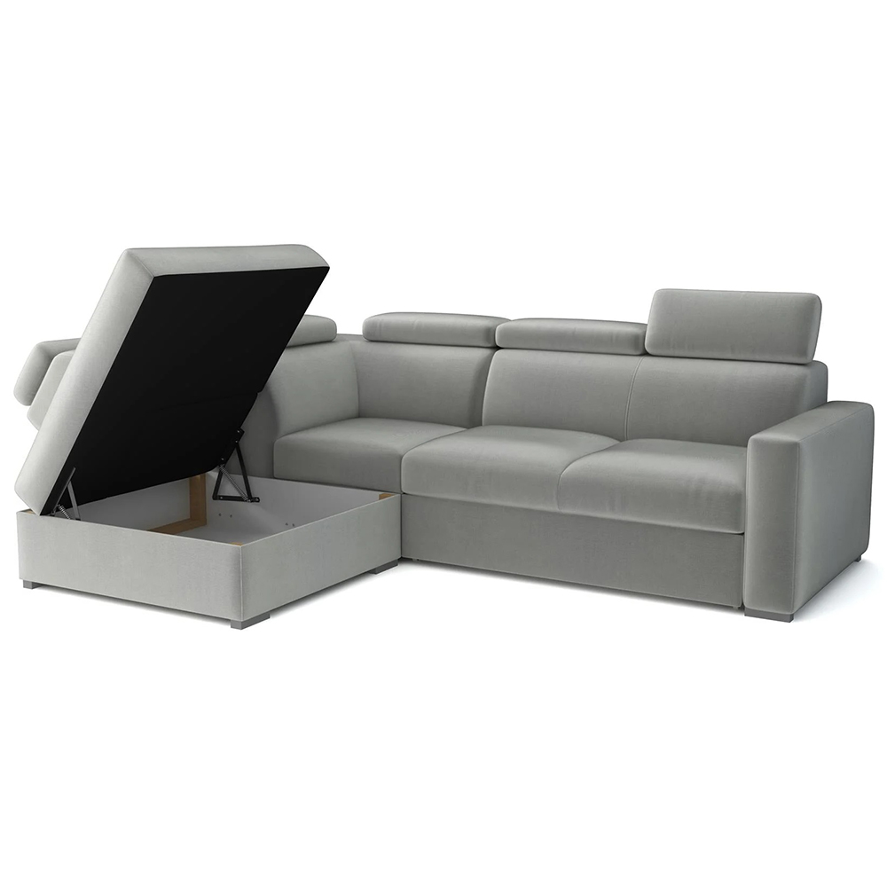 Sedací souprava PEDRO L | 200x250 cm | LEVÁ | rozkládací + úložný prostor | polohovatelné záhlavníky | VÝBĚR TKANIN