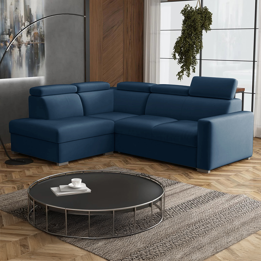 Sedací souprava PEDRO L | 200x250 cm | LEVÁ | rozkládací + úložný prostor | polohovatelné záhlavníky | VÝBĚR TKANIN