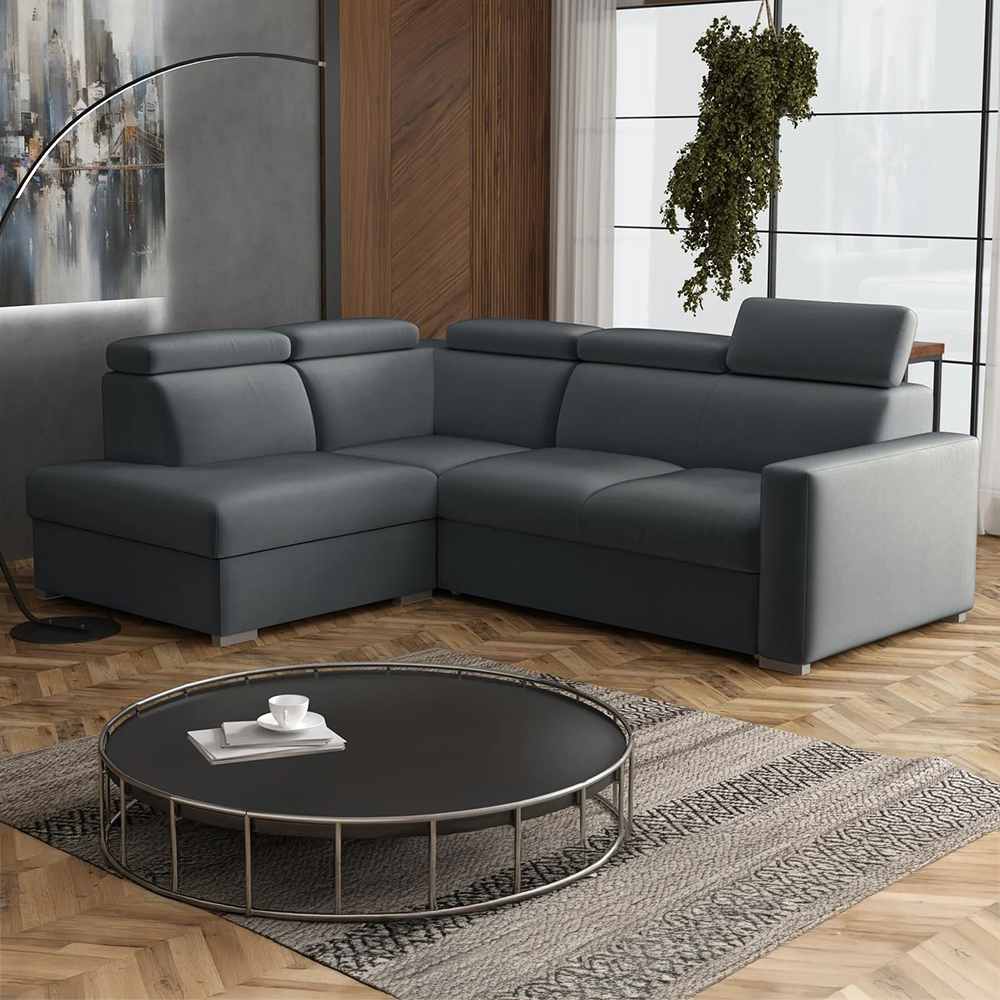 Sedací souprava PEDRO L | 200x250 cm | LEVÁ | rozkládací + úložný prostor | polohovatelné záhlavníky | VÝBĚR TKANIN