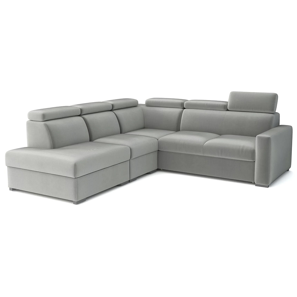 Sedací souprava PEDRO L | 265x250 cm | LEVÁ | rozkládací + úložný prostor | polohovatelné záhlavníky | VÝBĚR TKANIN