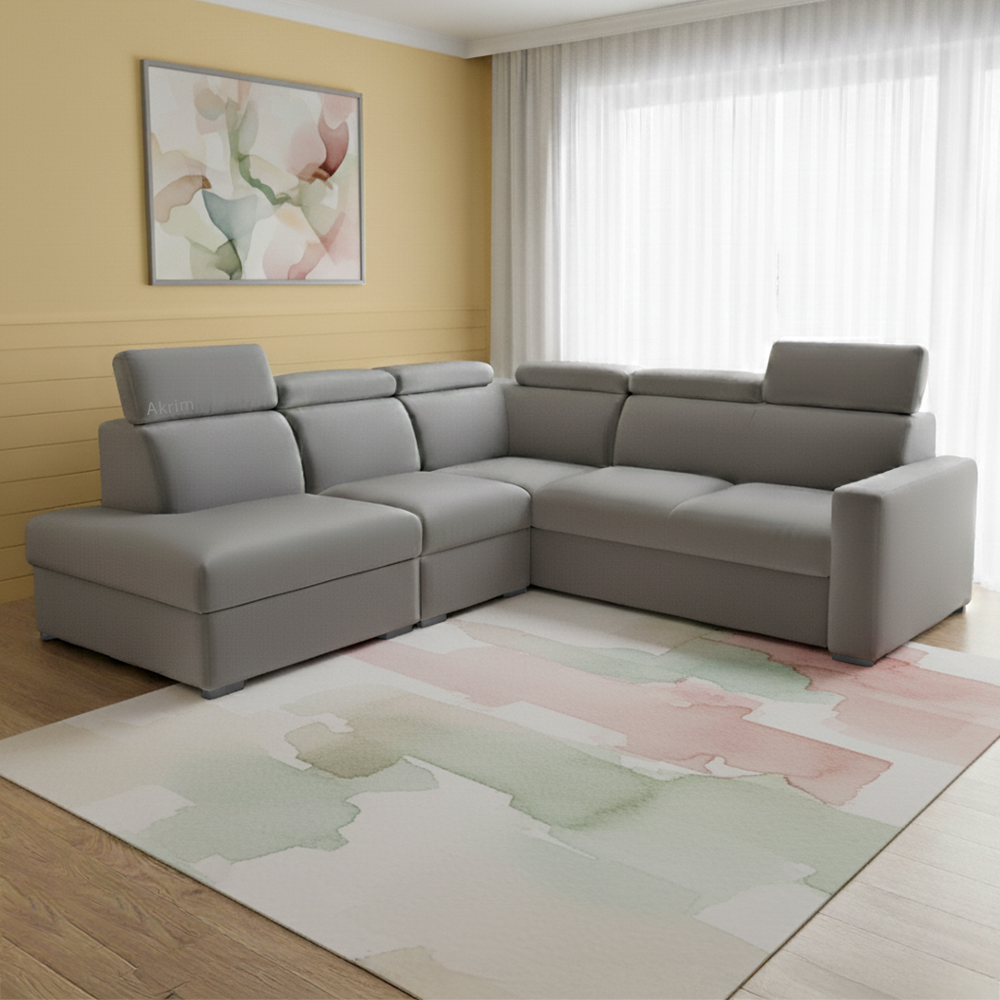 Sedací souprava PEDRO L | 265x250 cm | LEVÁ | rozkládací + úložný prostor | polohovatelné záhlavníky | VÝBĚR TKANIN