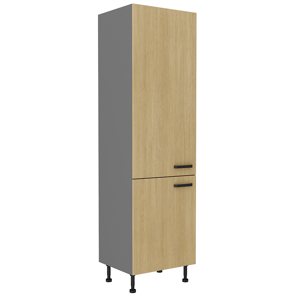 SCANDI sc | vysoká skříňka 60 DK-215 2F potravinová | 60 cm | šedá/rybí kost