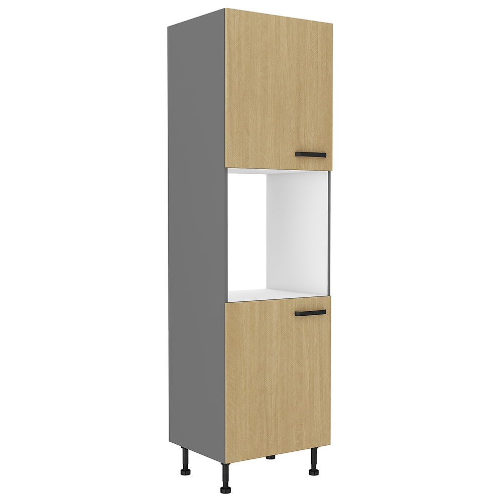 SCANDI sc | vysoká skříňka 60 DP-215 2F na vestavnou troubu | 60 cm | šedá/rybí kost