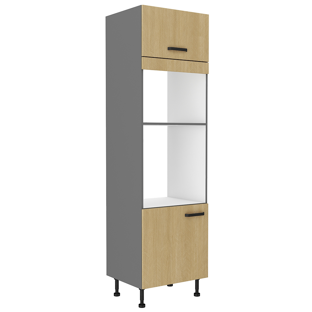 SCANDI sc | vysoká skříňka 60 DPM-215 2F na vestavnou troubu | 60 cm | šedá/rybí kost