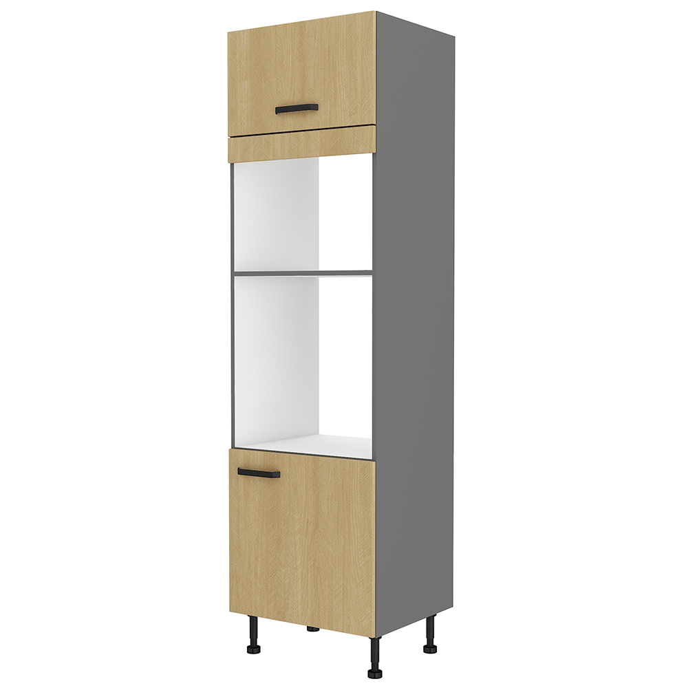 SCANDI sc | vysoká skříňka 60 DPM-215 2F na vestavnou troubu | 60 cm | šedá/rybí kost
