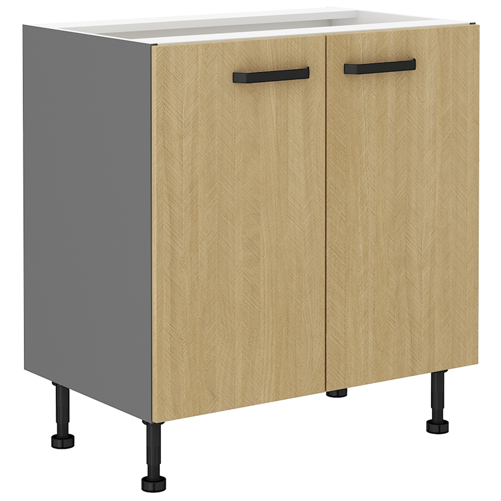 Kuchyňská linka SCANDI sc | 260 cm | šedá/rybí kost