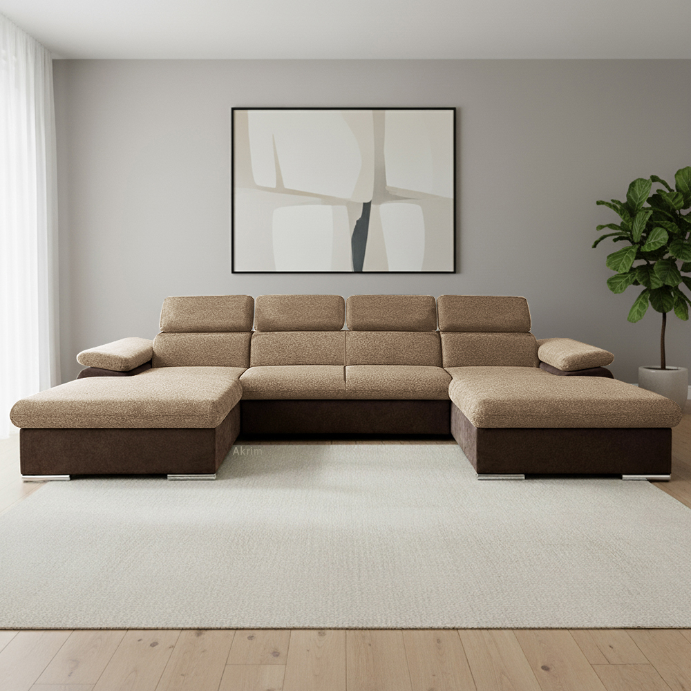 Sedací souprava COOL III | 191x350x191 cm | rozkládací + 2x úložný prostor | hnědá 04/68