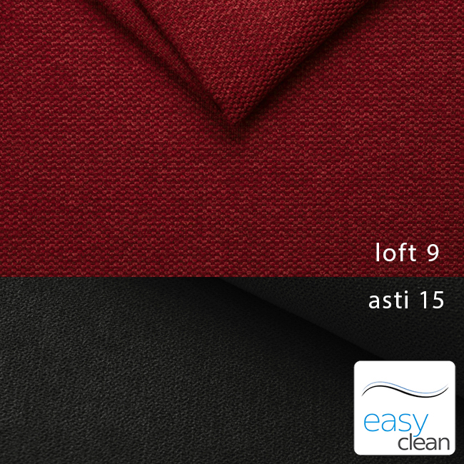 Sedací souprava COOL III | 191x350x191 cm | rozkládací + 2x úložný prostor | červeno černá 09/15