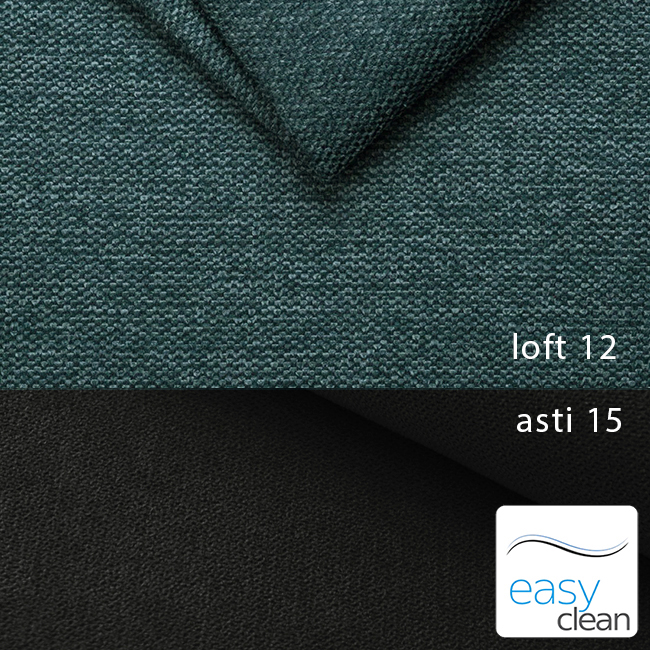 Sedací souprava COOL III | 191x350x191 cm | rozkládací + 2x úložný prostor | tyrkysovo černá 12/15