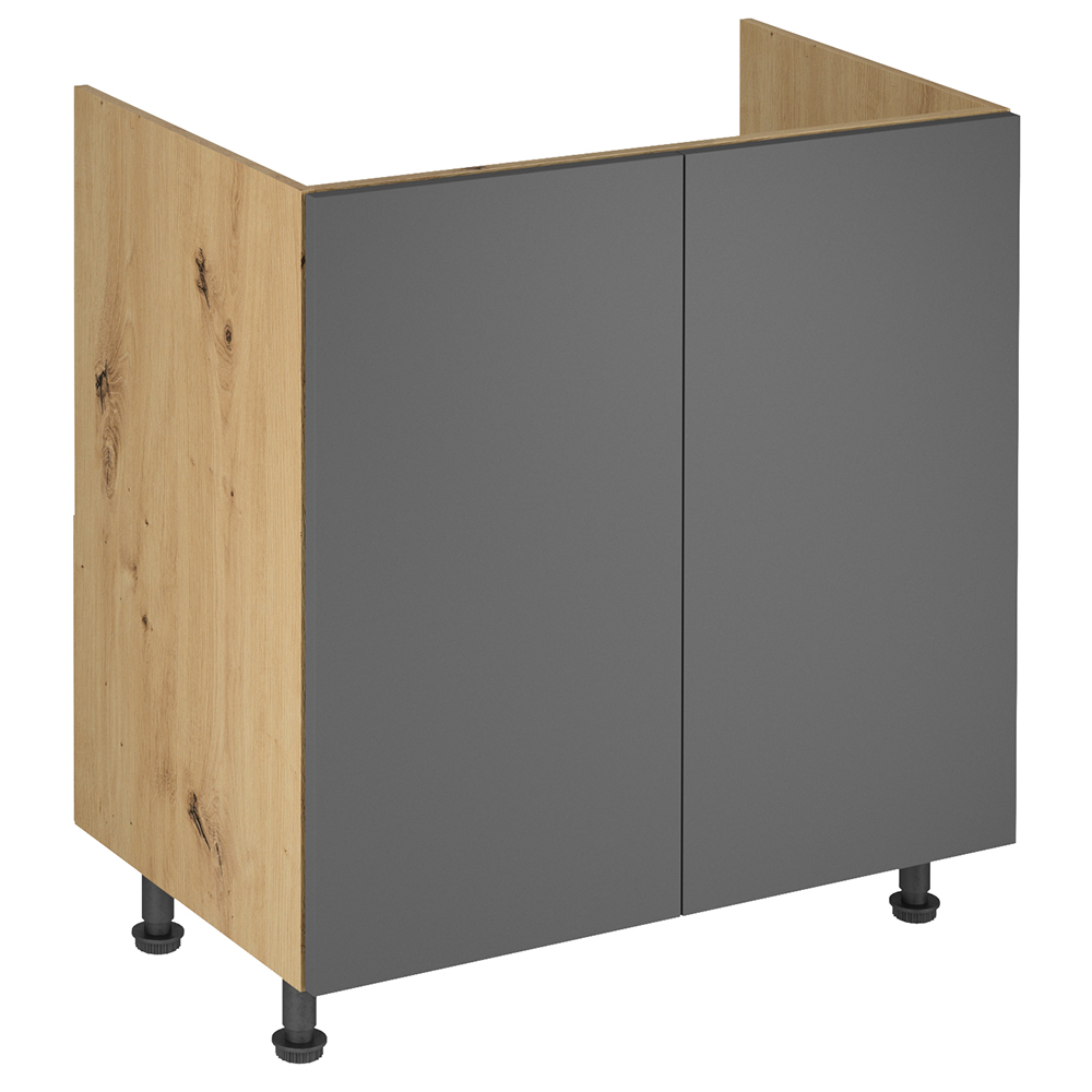 Kuchyně LANGEN šp | 450x230 cm | SOKL v CENĚ | push open | artisan/šedá