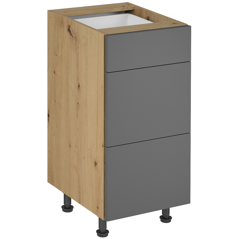 Kuchyně LANGEN šp | 450x230 cm | SOKL v CENĚ | push open | artisan/šedá