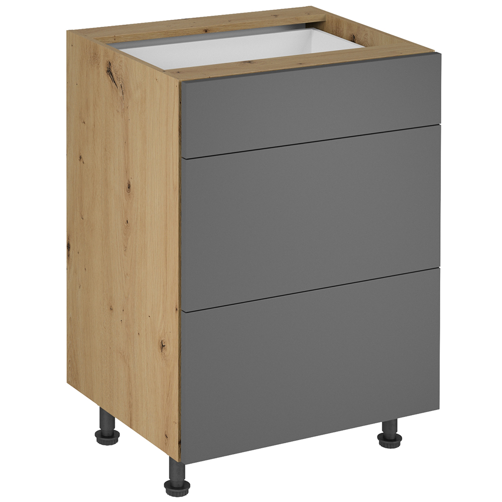 Kuchyně LANGEN šp | 450x230 cm | SOKL v CENĚ | push open | artisan/šedá