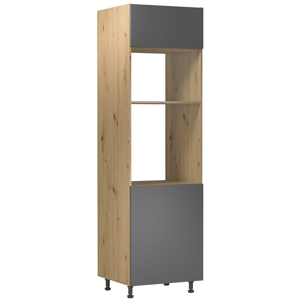 Kuchyně LANGEN šp | s ostrůvkem | 450x230 cm + 155x120 cm | SOKL v CENĚ | push open | artisan/šedá