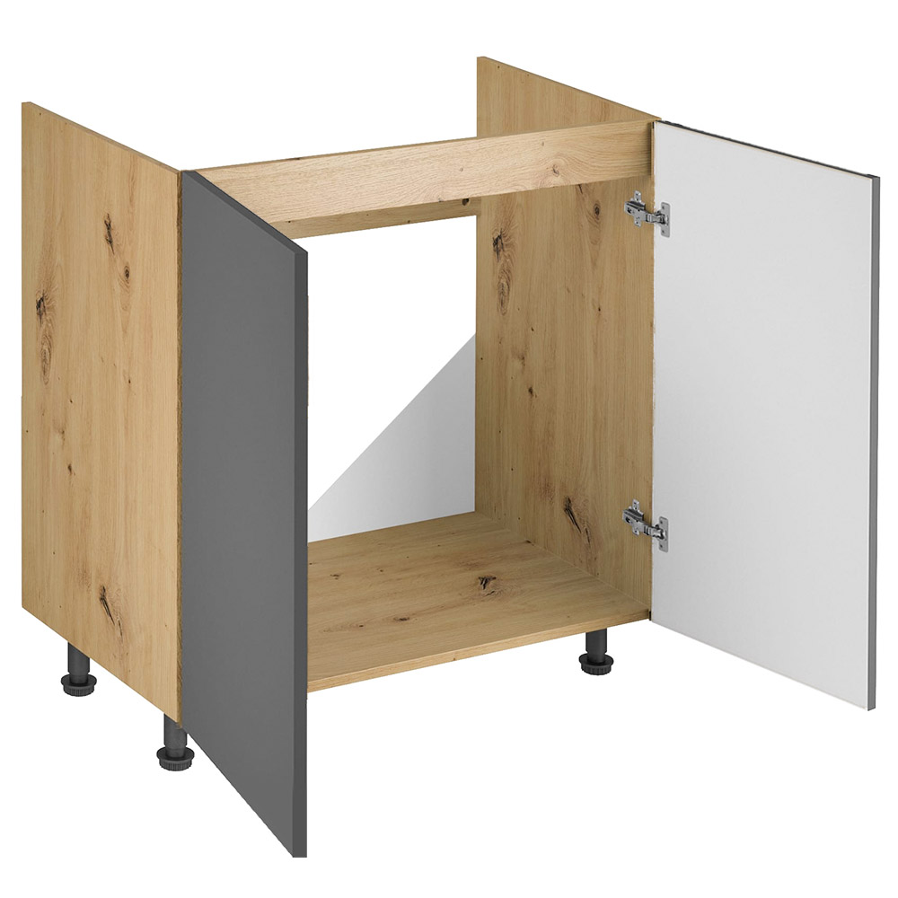 Kuchyně LANGEN šp | s ostrůvkem | 450x230 cm + 155x120 cm | SOKL v CENĚ | push open | artisan/šedá