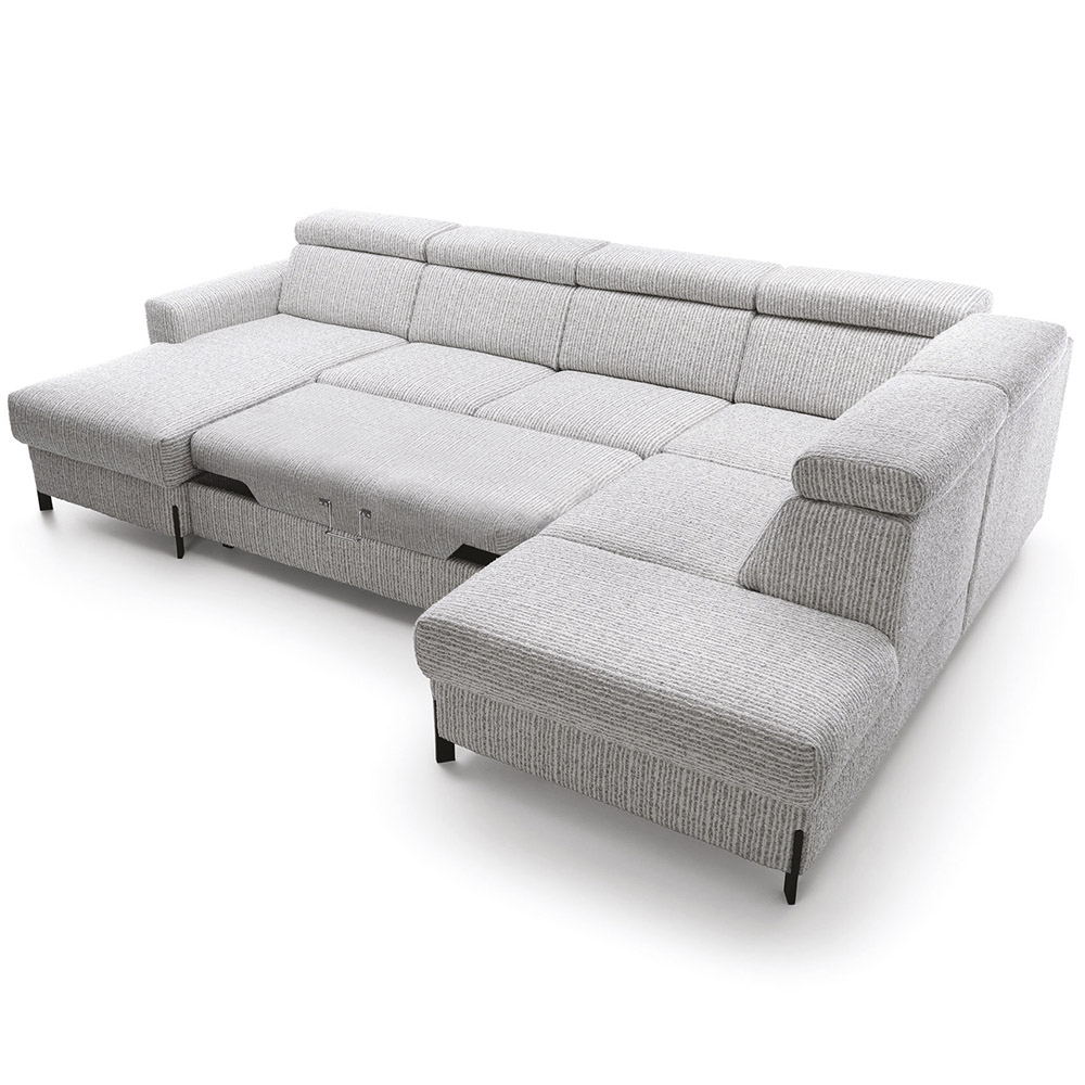 Sedací souprava ULISES U | 179x331x225 | rozkládací + úlož. prostor | tmavě zelená | VÝBĚR NOŽIČEK