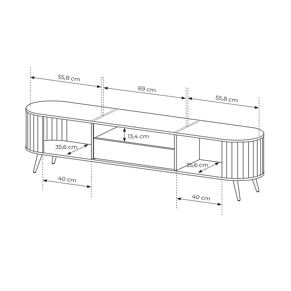 LOVI c | TV stolek RTV 2D1S | 196 cm | dub cremona