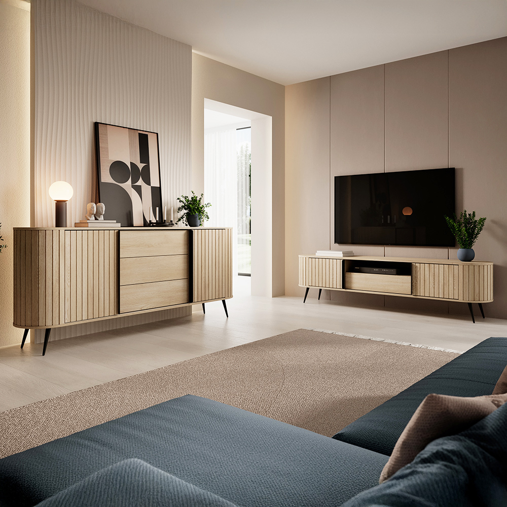 LOVI c | TV stolek RTV 2D1S | 196 cm | dub cremona