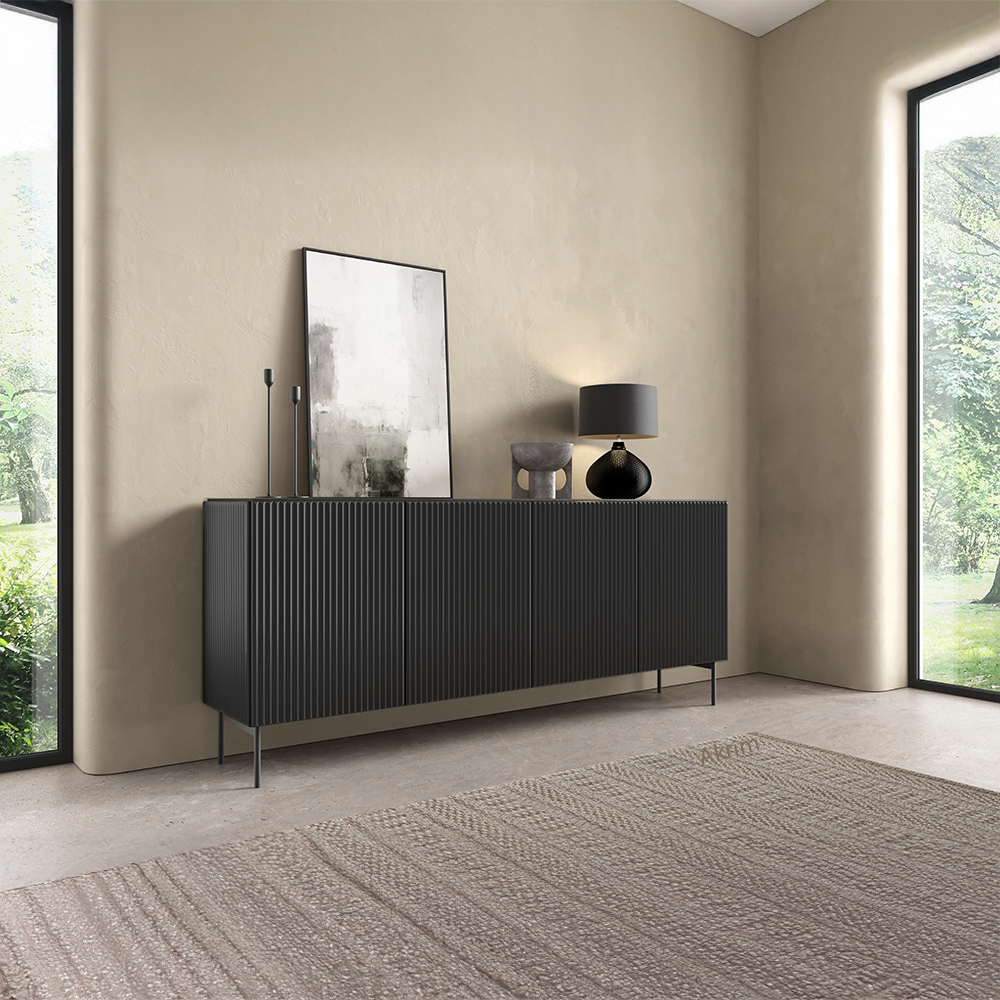 MUTI c | komoda 195 4D | 195,2 cm | černá