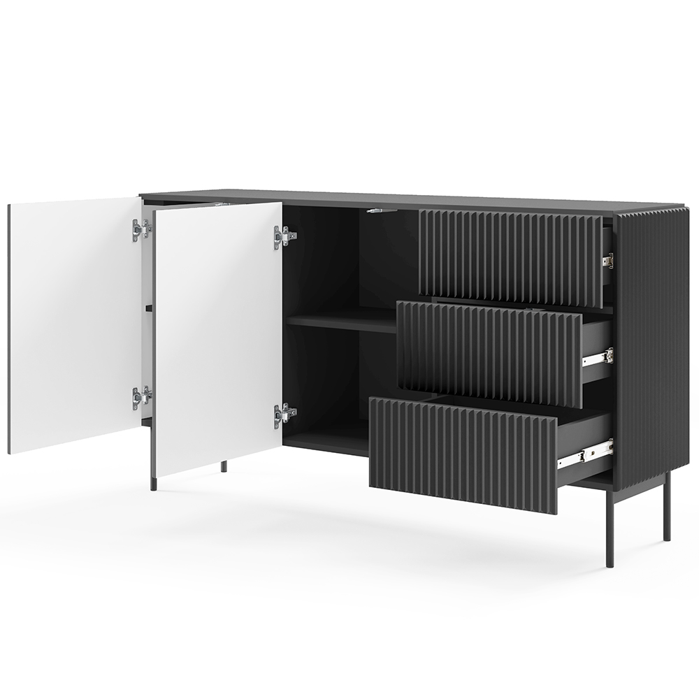 MUTI c | komoda 147 2D3S | 147 cm | černá