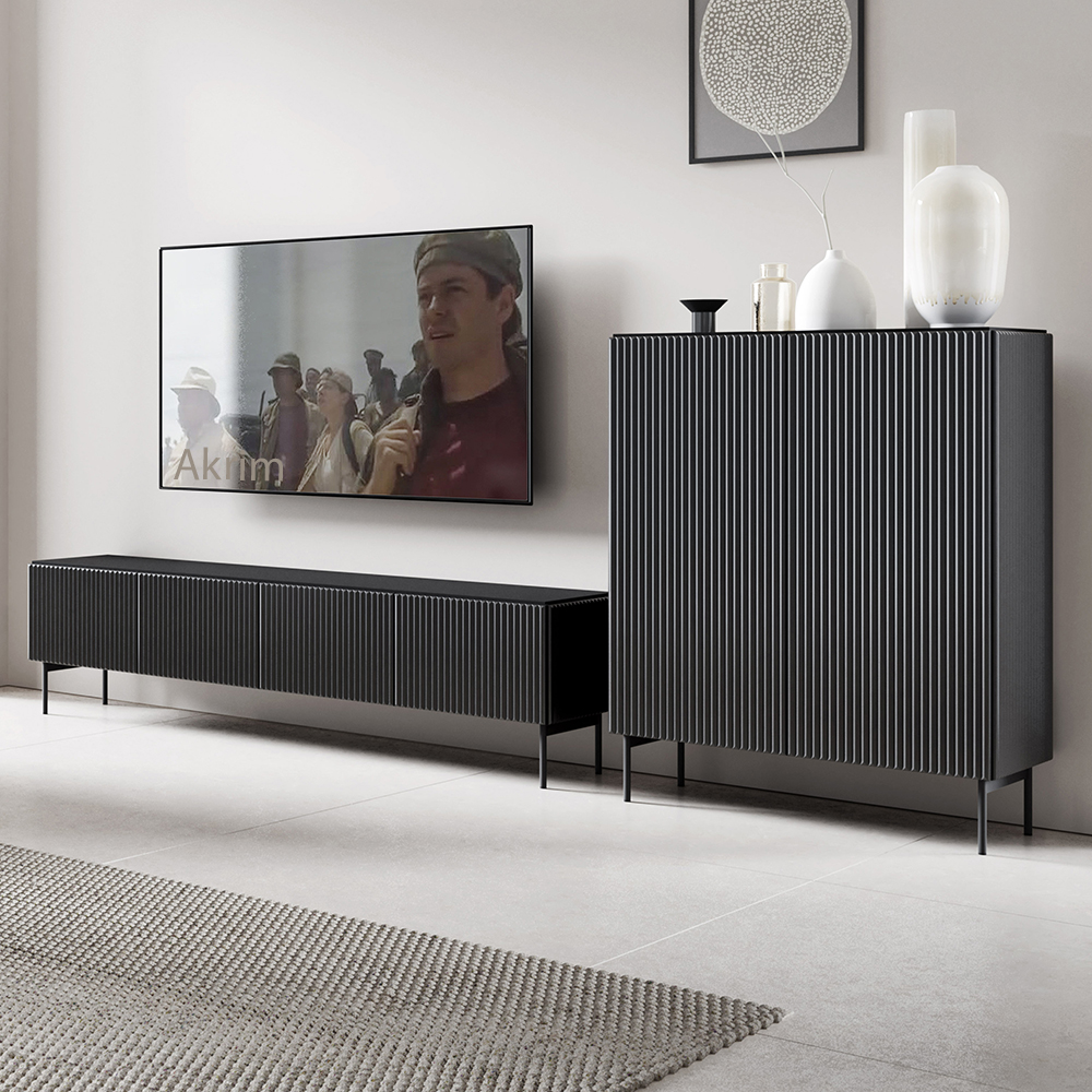 Obývací stěna MUTI B | 2 díly | černá