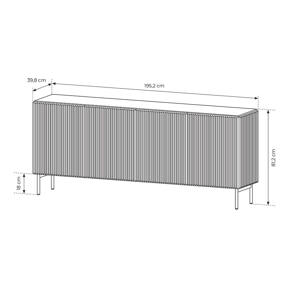 MUTI k | komoda 195 4D | 195,2 cm | kašmír