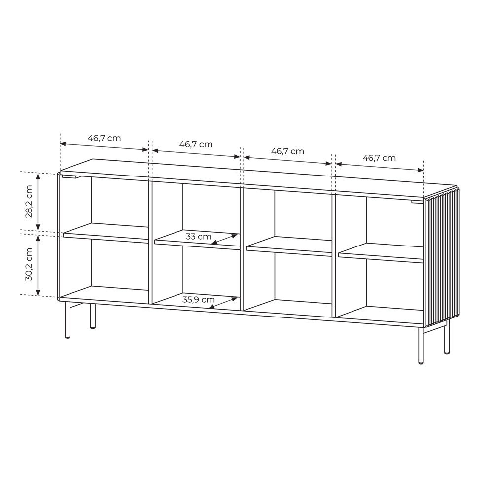MUTI k | komoda 195 4D | 195,2 cm | kašmír