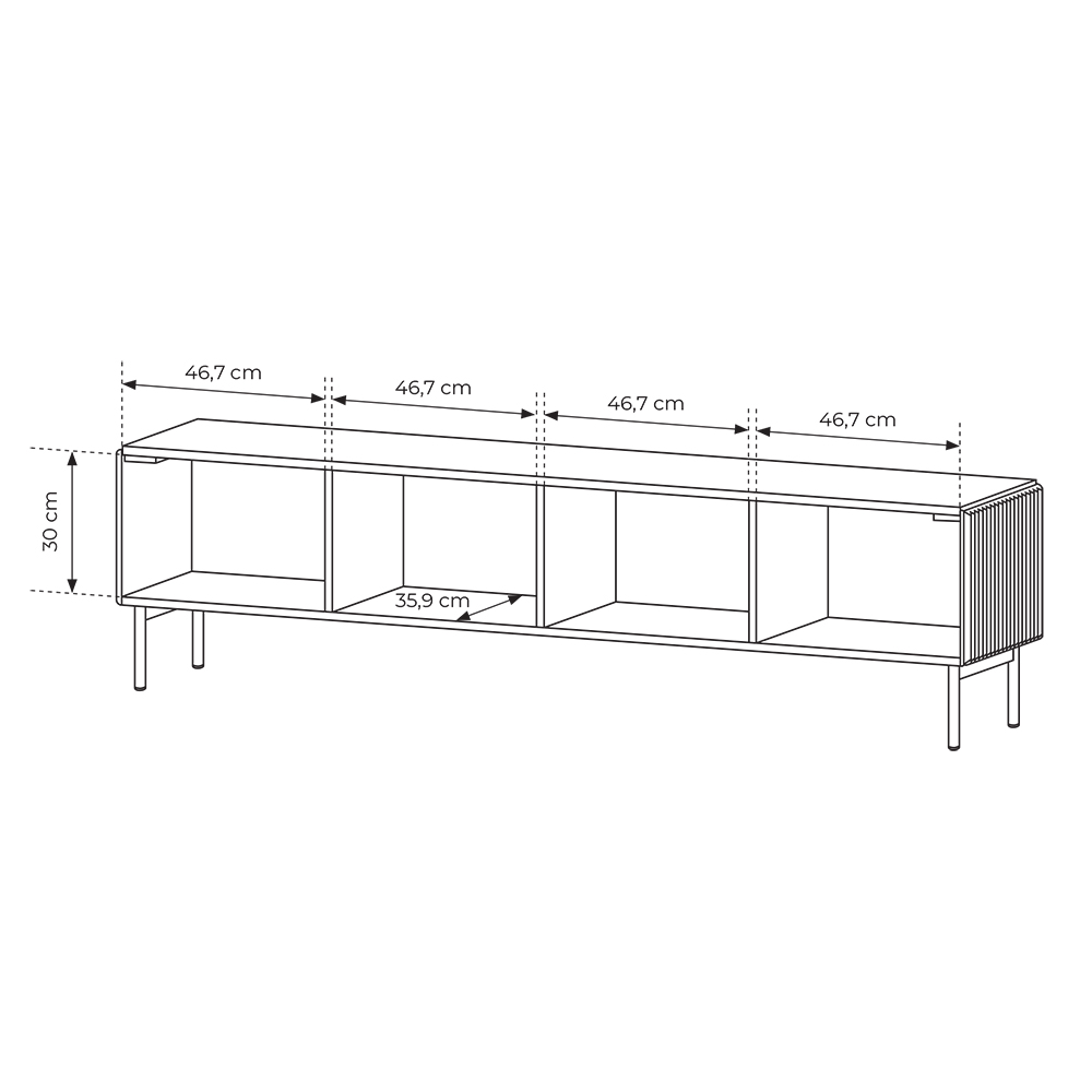 MUTI k | TV stolek RTV 195 | 195,2 cm | kašmír
