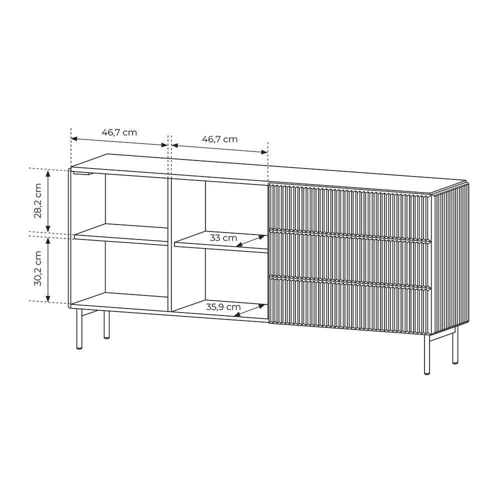Obývací stěna MUTI A | 3 díly | kašmír
