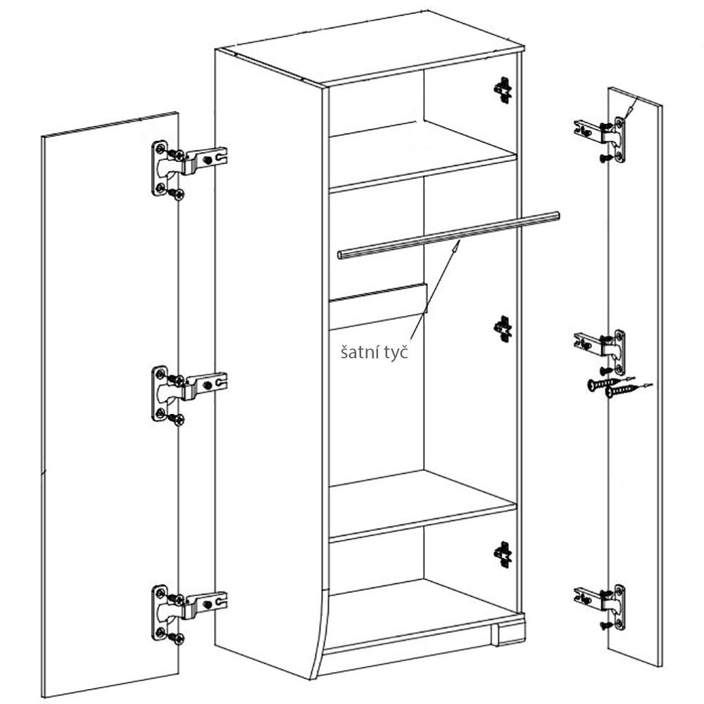 ROMERO | šatní skříň R1L | 80 cm | canyon/arusha