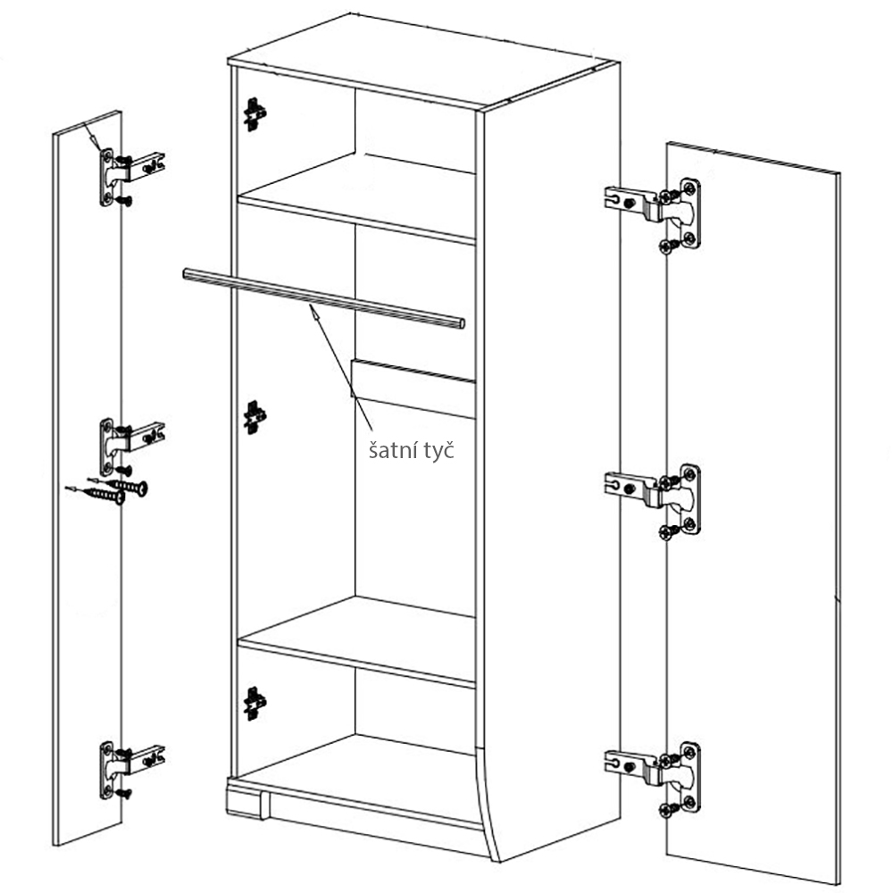 ROMERO | šatní skříň R1P | 80 cm | canyon/arusha