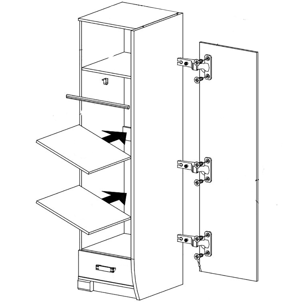 ROMERO | šatní skříň R17P | 50 cm | canyon/arusha