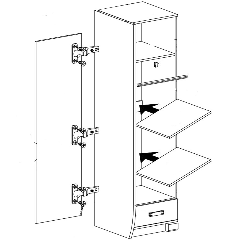 ROMERO | šatní skříň R17L | 50 cm | canyon/arusha