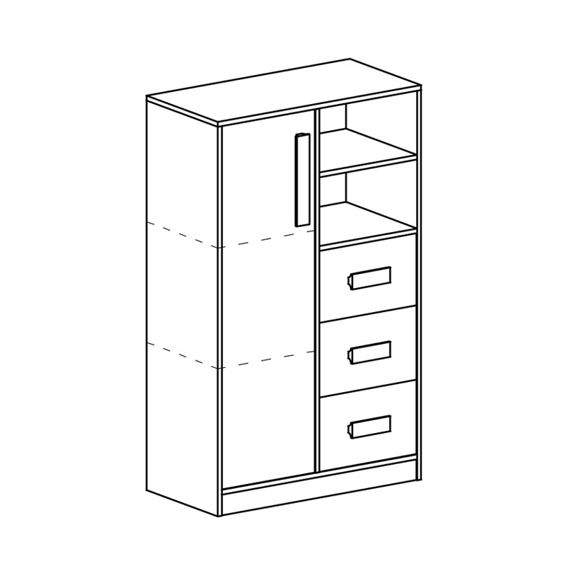 Git - komoda 5 - červená